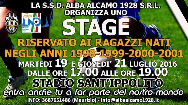 Stage organizzato dall'Alba Alcamo. Martedì e giovedì al Sant'Ippolito