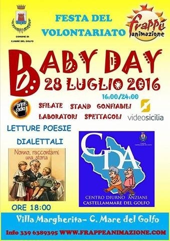 Baby Day in villa a Castellammare. La festa del volontariato il ventotto luglio