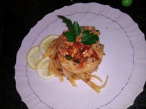 Linguine al sugo di grongo